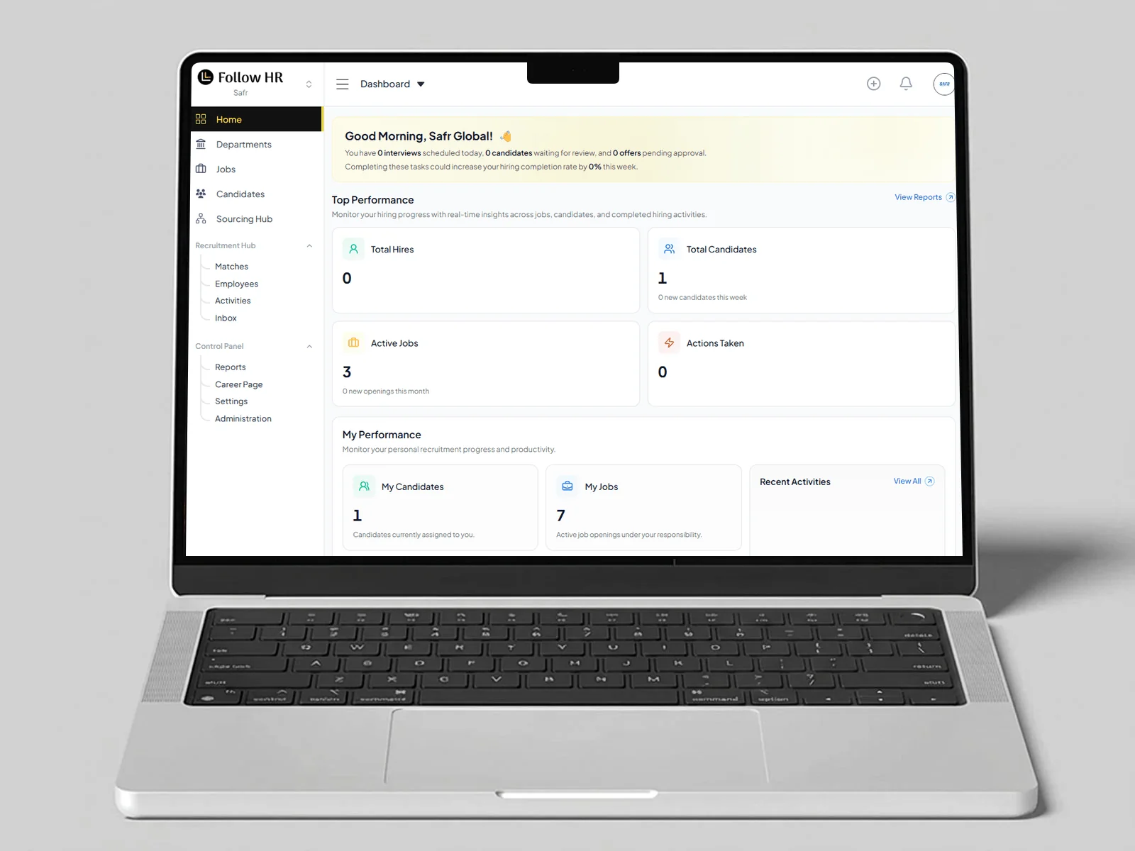 Follow HR App - Macbook and Desktop View