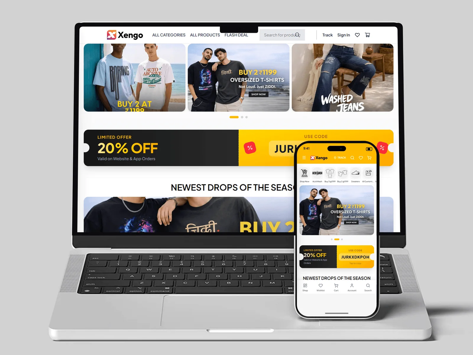 Xengo Mart - Laptop and Mobile View